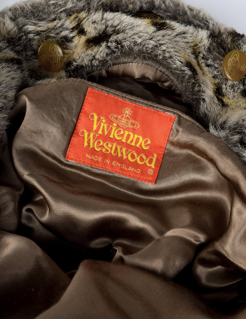 Vivienne Westwood Vintage AW 1989 Soft Round Leopard Faux Fur Handbag