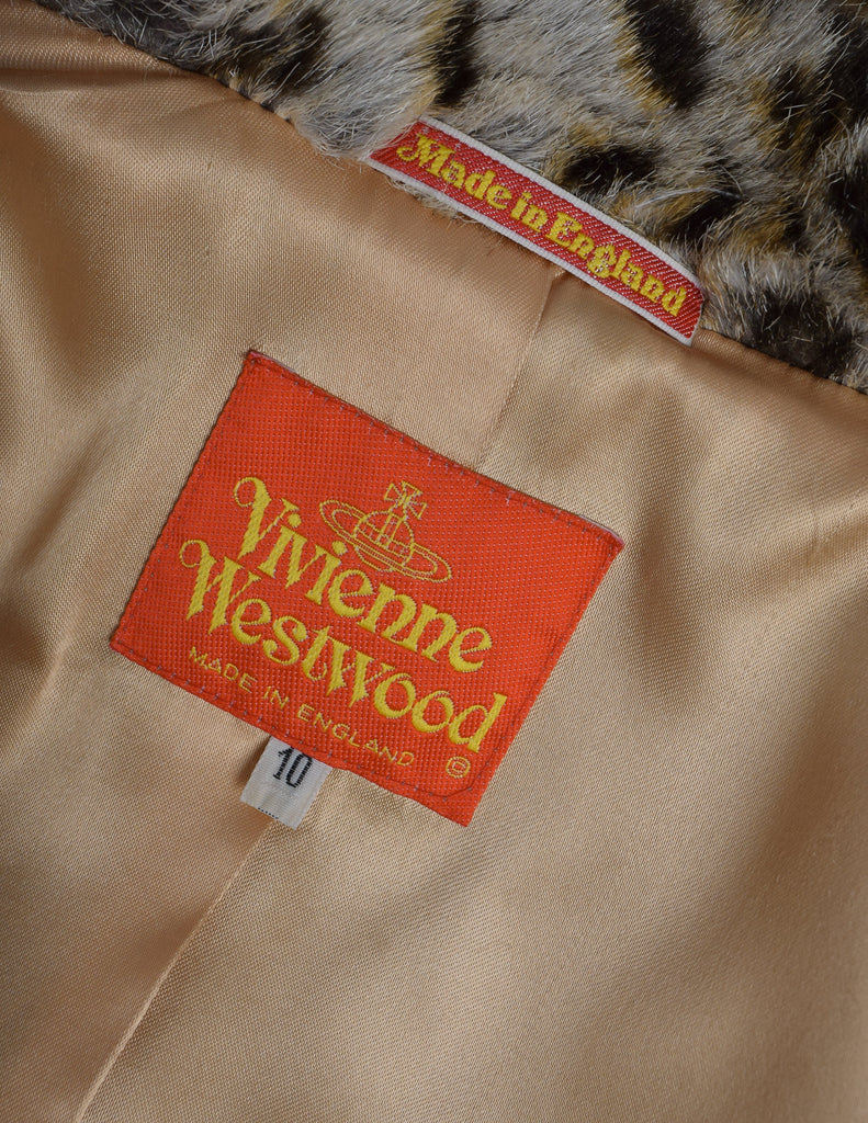 Vivienne Westwood Vintage AW 1989 Leopard Cropped Faux Fur Jacket