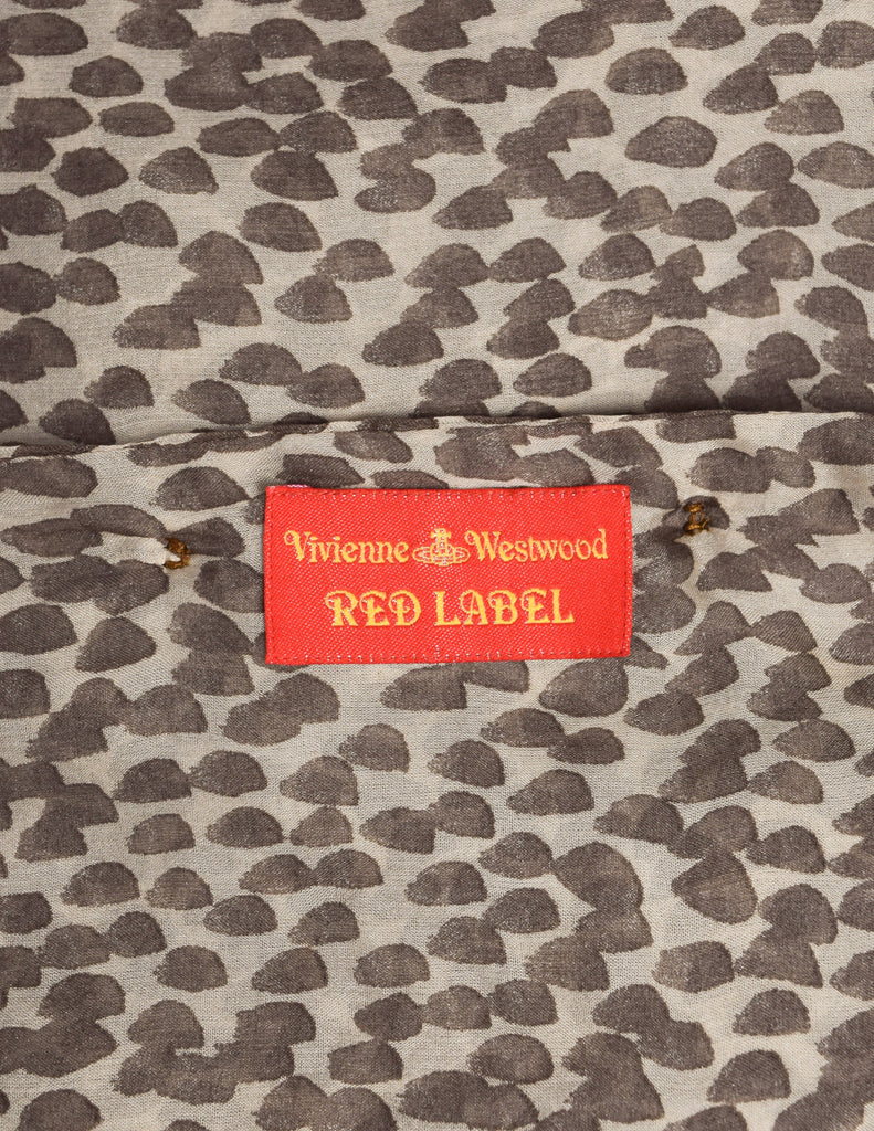 Vivienne Westwood FW 2011 Brushstroke Print Draping Silk Chiffon Top