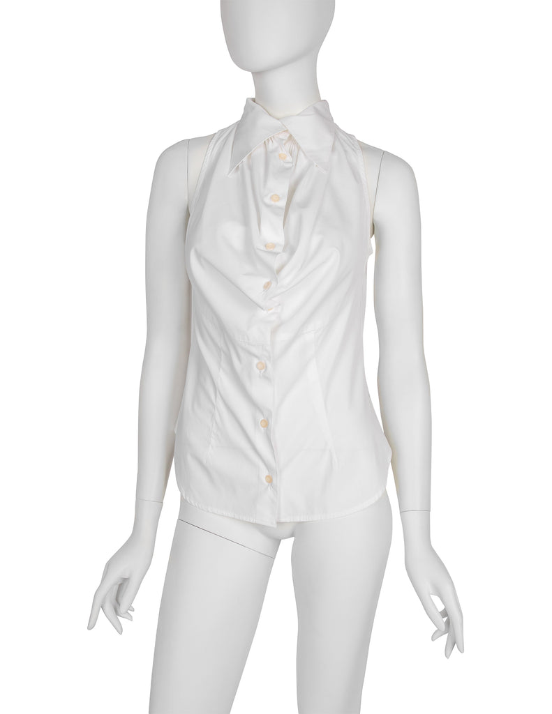 Vivienne Westwood Vintage Early 1990s White Draping Front Top