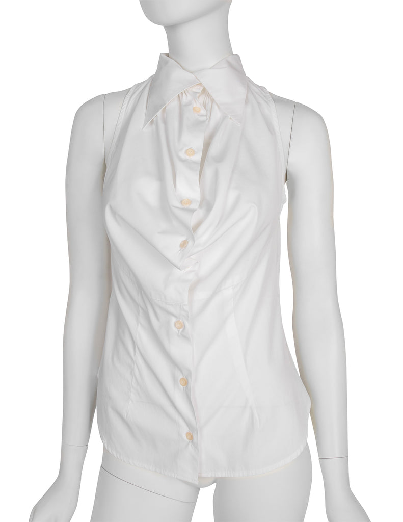 Vivienne Westwood Vintage Early 1990s White Draping Front Top