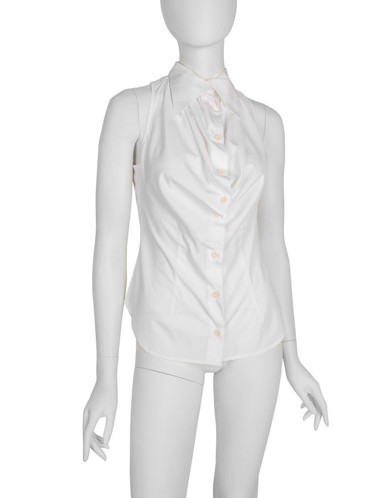 Vivienne Westwood Vintage Early 1990s White Draping Front Top