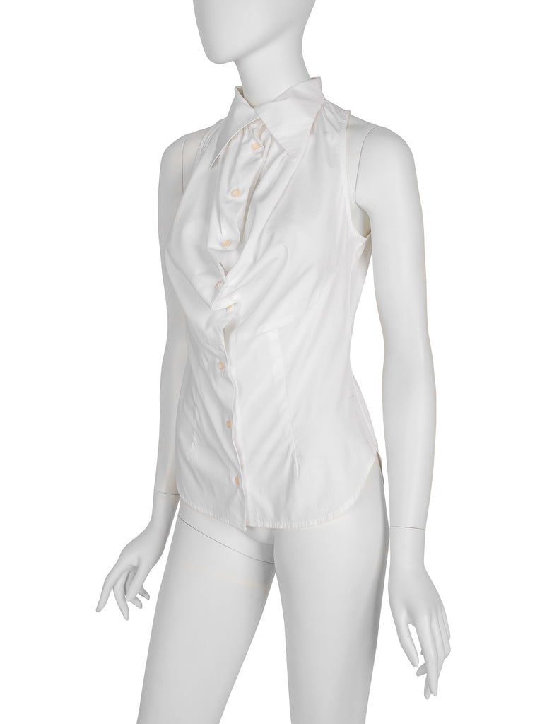 Vivienne Westwood Vintage Early 1990s White Draping Front Top