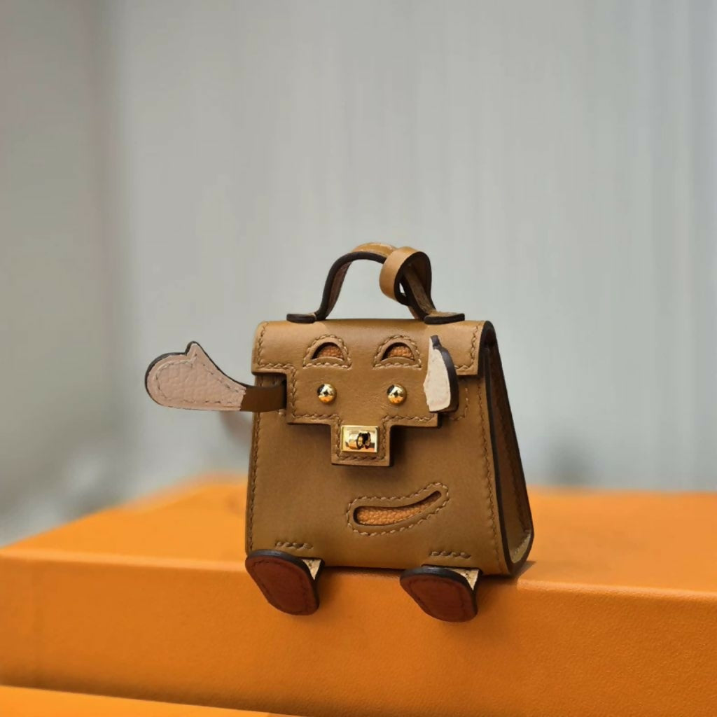 Hermès Kelly Doll Bag Charm Tadelakt / Chevre Mysore Sable Naturel / Nata / Brique / Orange