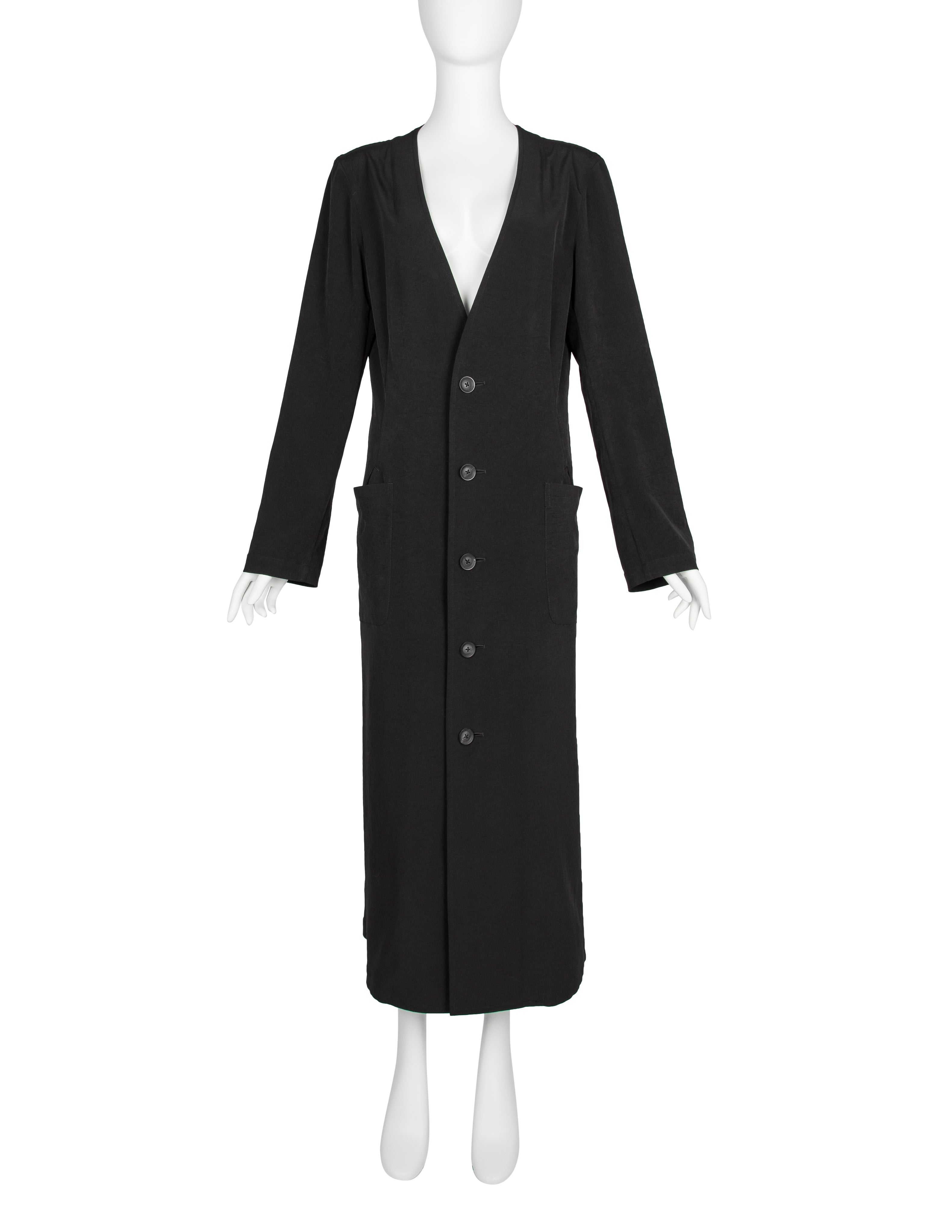 Yohji Yamamoto Pour Homme Vintage AW 2005 Black Rayon Cardigan Duster