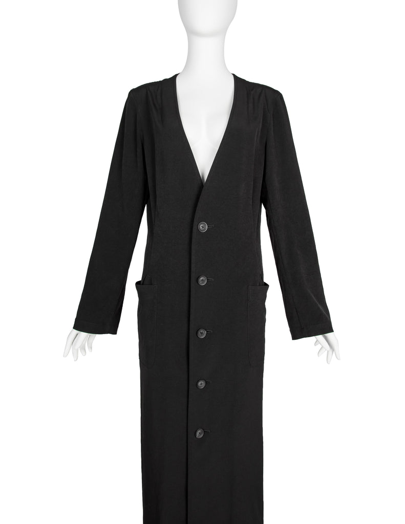 Yohji Yamamoto Pour Homme Vintage AW 2005 Black Rayon Cardigan Duster