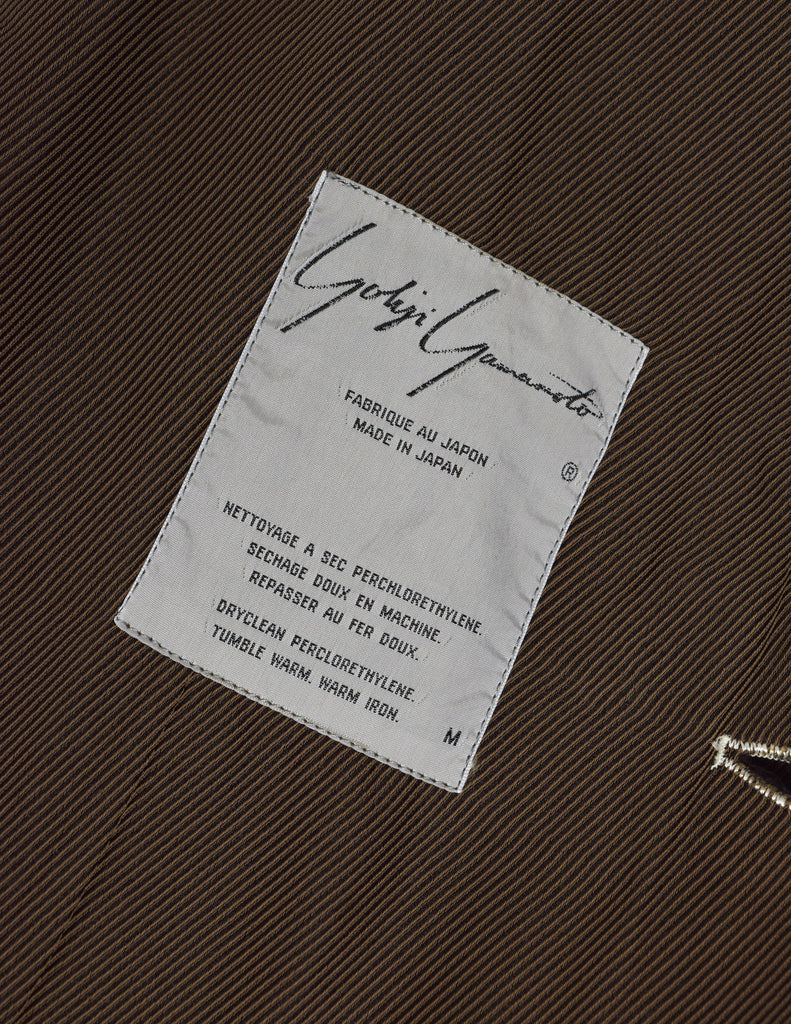 Yohji Yamamoto Vintage SS 1988 Button Embellished Brown Jacket
