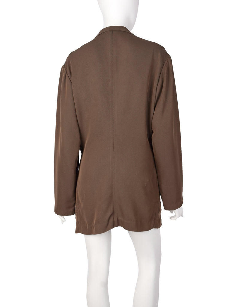 Yohji Yamamoto Vintage SS 1988 Button Embellished Brown Jacket