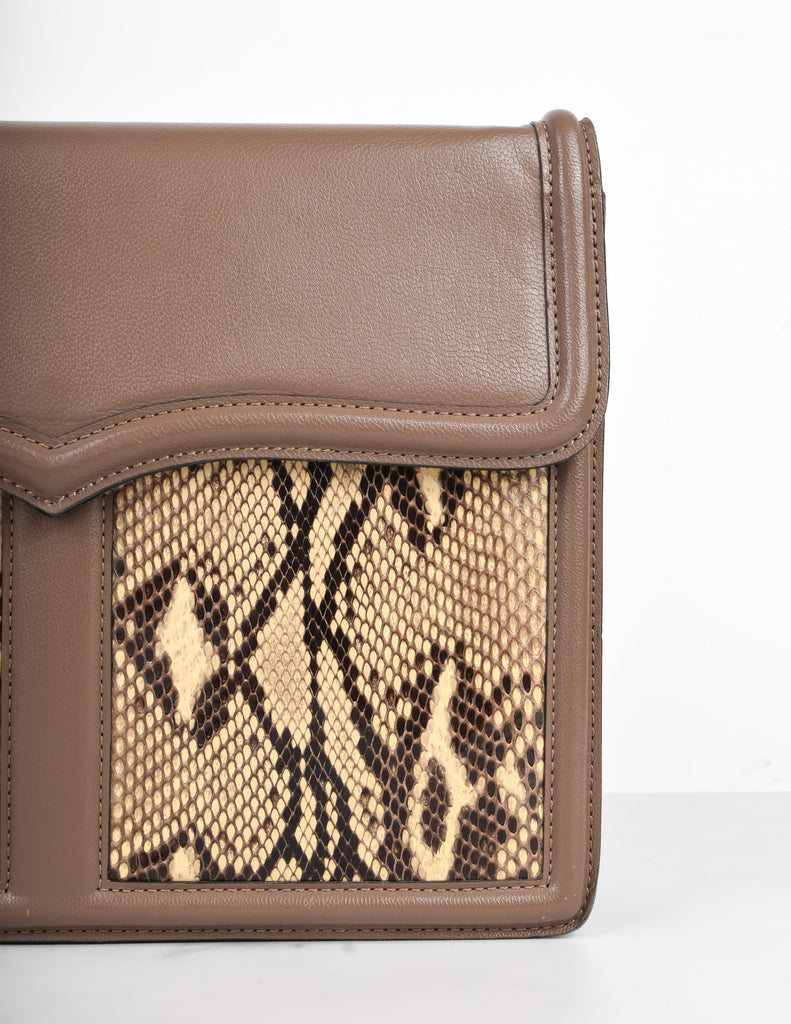 Yves Saint Laurent Vintage 1970s Leather and Snakeskin Convertible Shoulder Bag