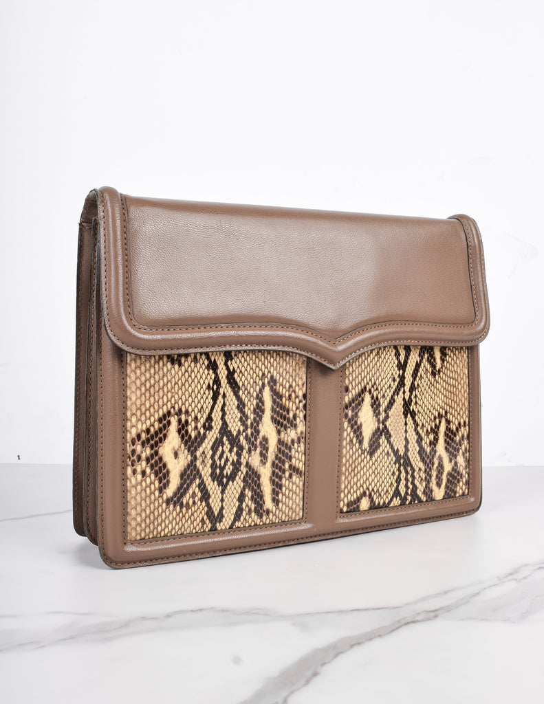 Yves Saint Laurent Vintage 1970s Leather and Snakeskin Convertible Shoulder Bag