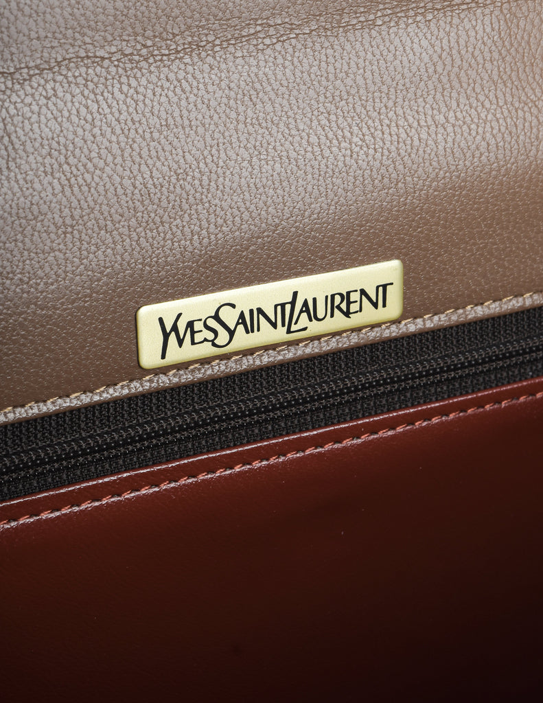 Yves Saint Laurent Vintage 1970s Leather and Snakeskin Convertible Shoulder Bag