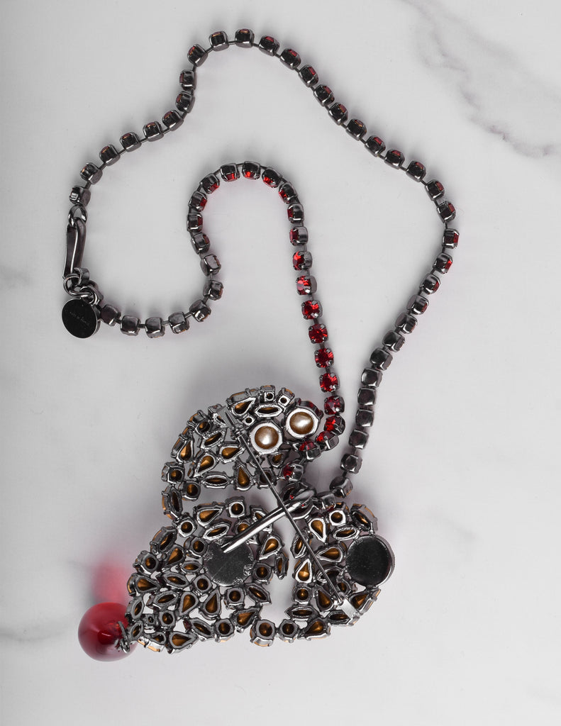 Yves Saint Laurent Vintage Haute Couture Coeur de Saint Laurent / Coeur Fetiche Crystal Heart Pendant Necklace