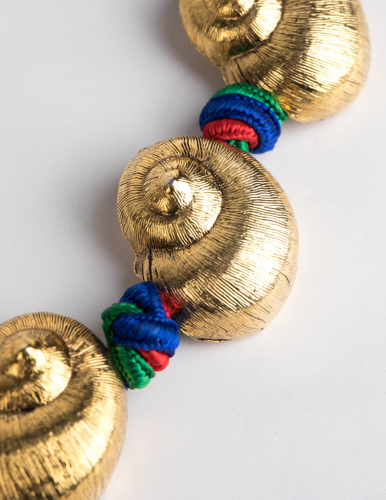Yves Saint Laurent Vintage SS 1977 Golden Shell Passementerie Necklace