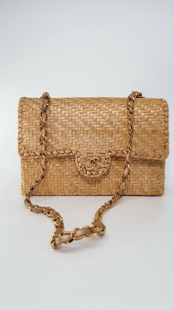 Chanel Vintage Wicker Rattan Flap Bag