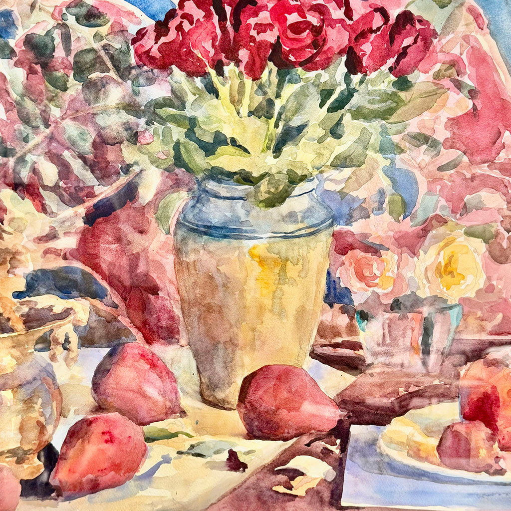 "Still Life with Roses" Painting Signed