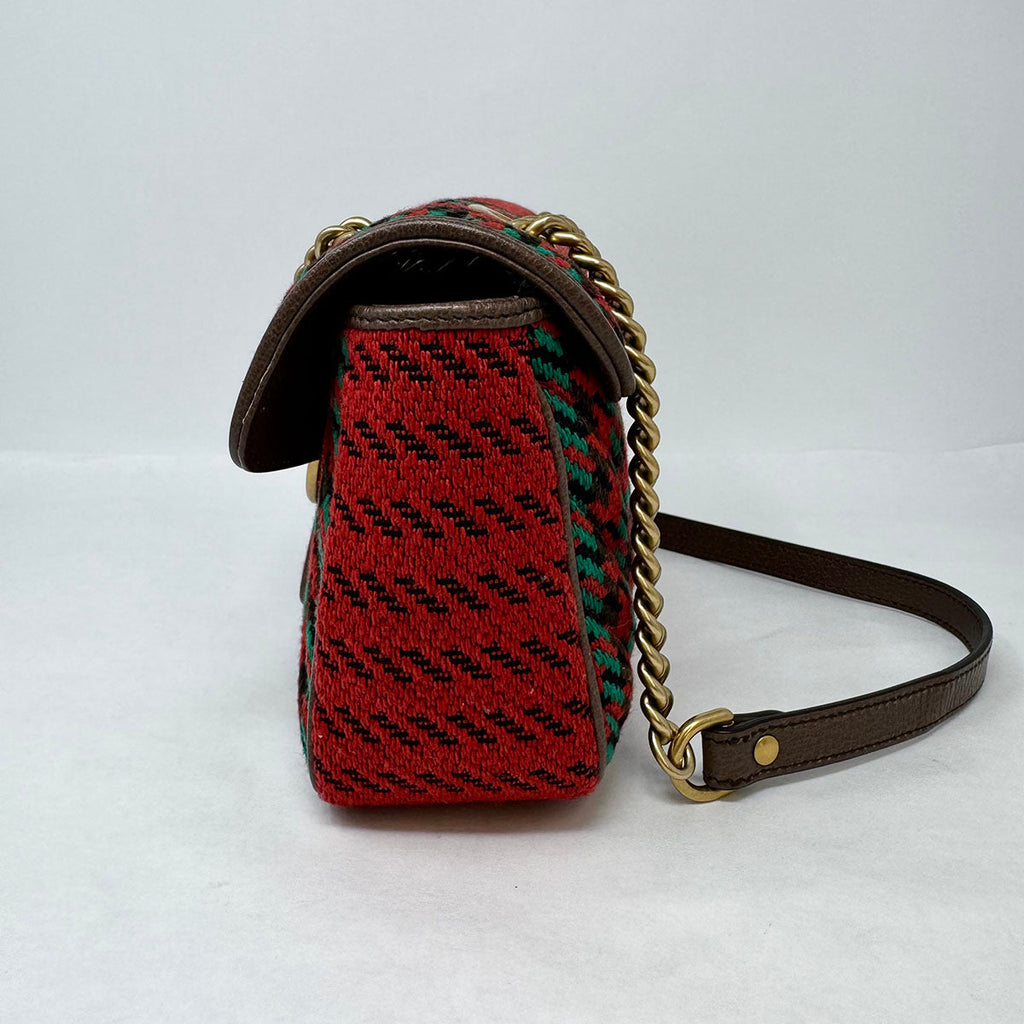 Gucci Small Houndstooth  Marmot Shoulder Bag