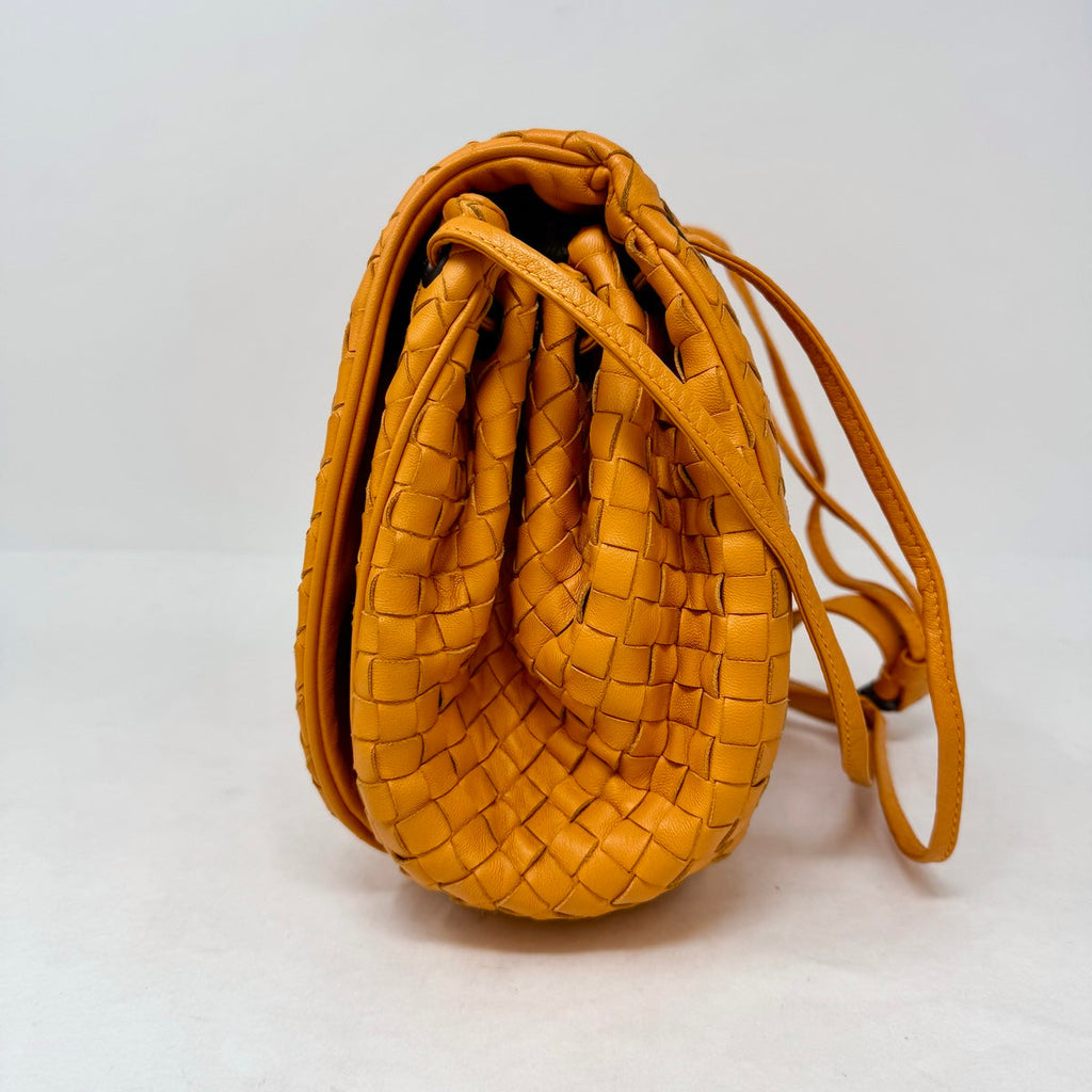 Bottega Veneta Drawstring Flap Intreciatto Crossbody Bag