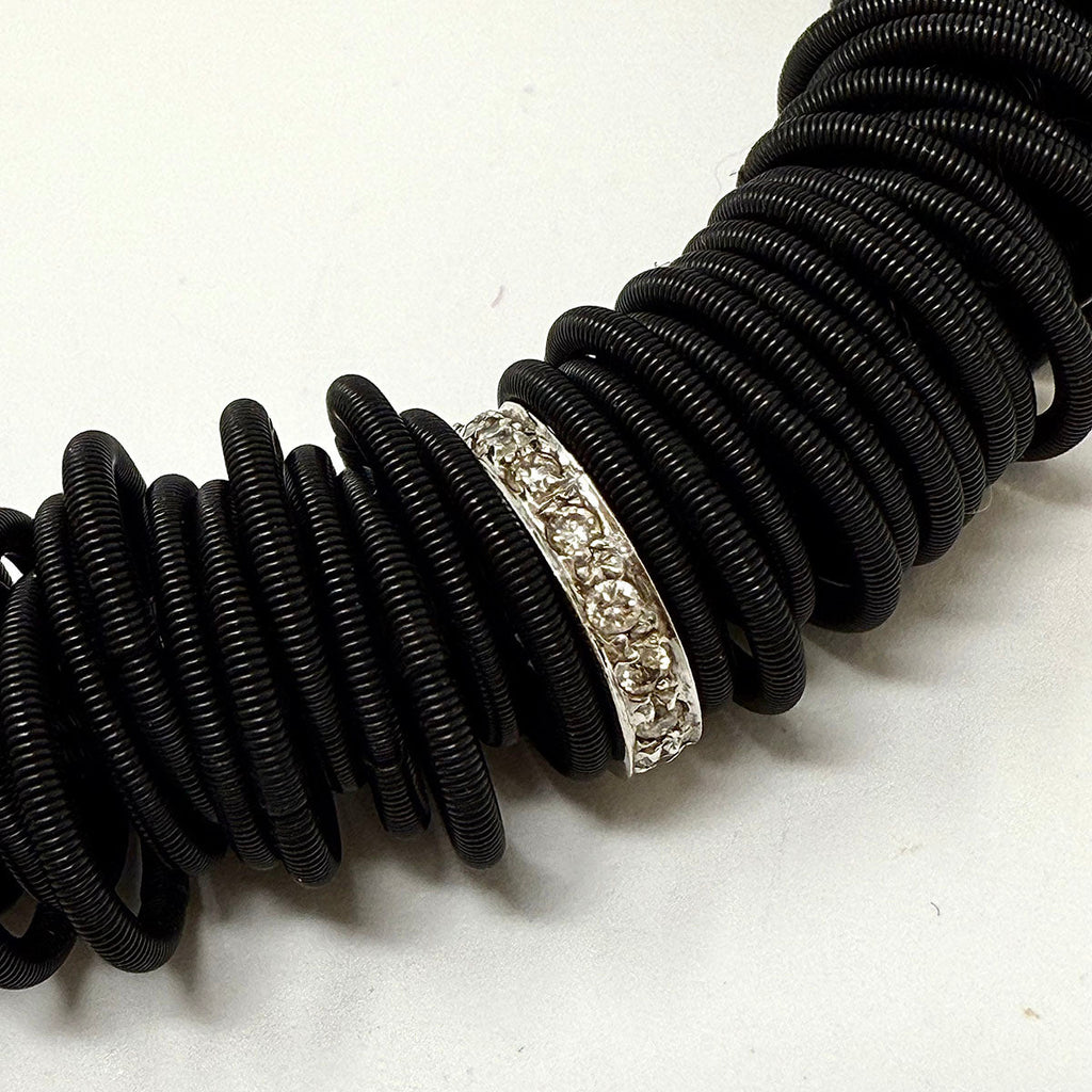 Michael Weggenmann Anodizel Steel Bracelet with 3 Diamond Rondels