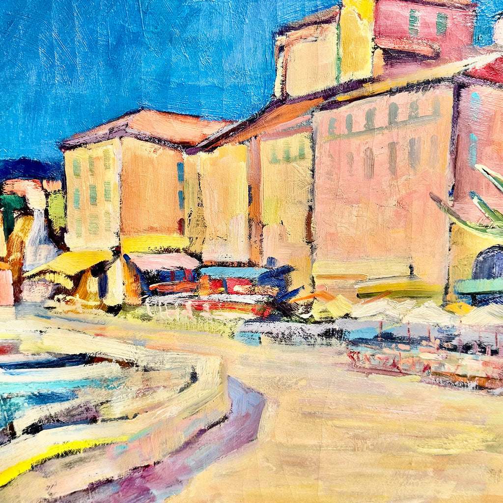 "Mediterranean Seaside" Painting Signed