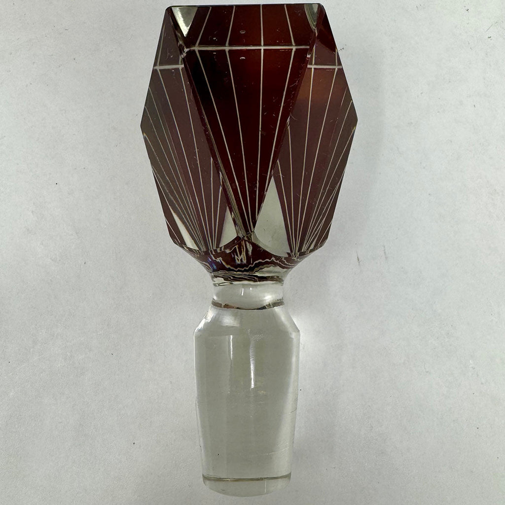 Vintage Art Deco Enameled Decanter 7-Piece Set