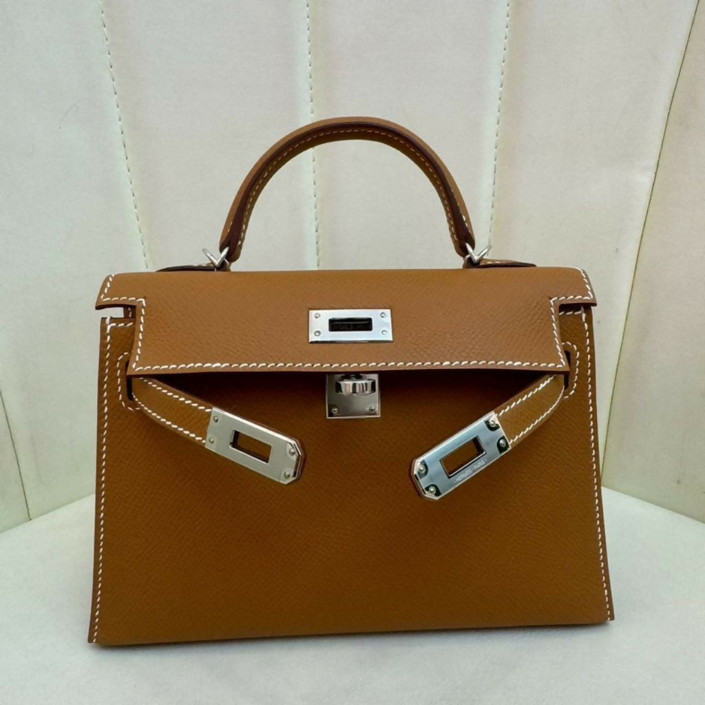 Hermès Mini Kelly 20 Gold Epsom Leather with Palladium Hardware