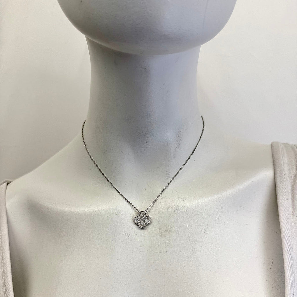 Van Cleef & Arpels Vintage Alhambra Diamond Pendant Necklace