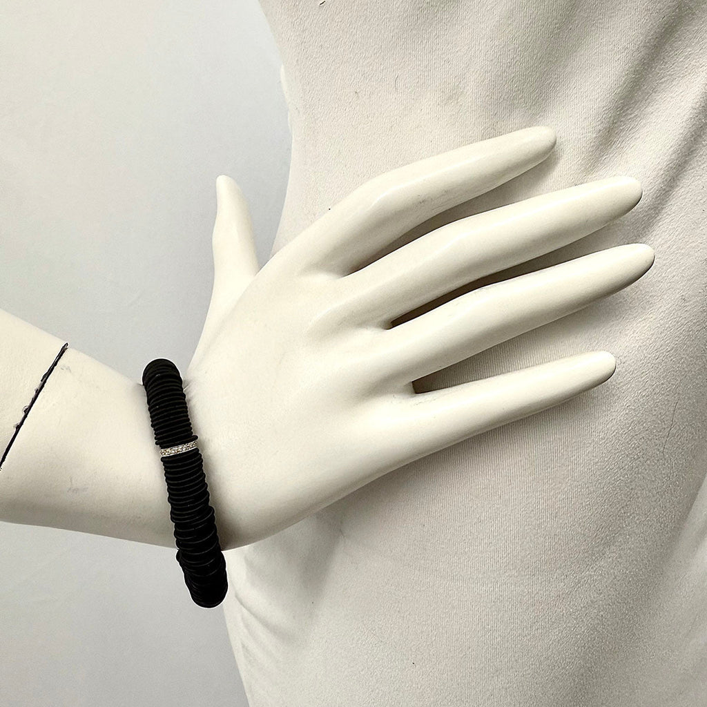 Michael Weggenmann Anodizel Steel Bracelet with 3 Diamond Rondels