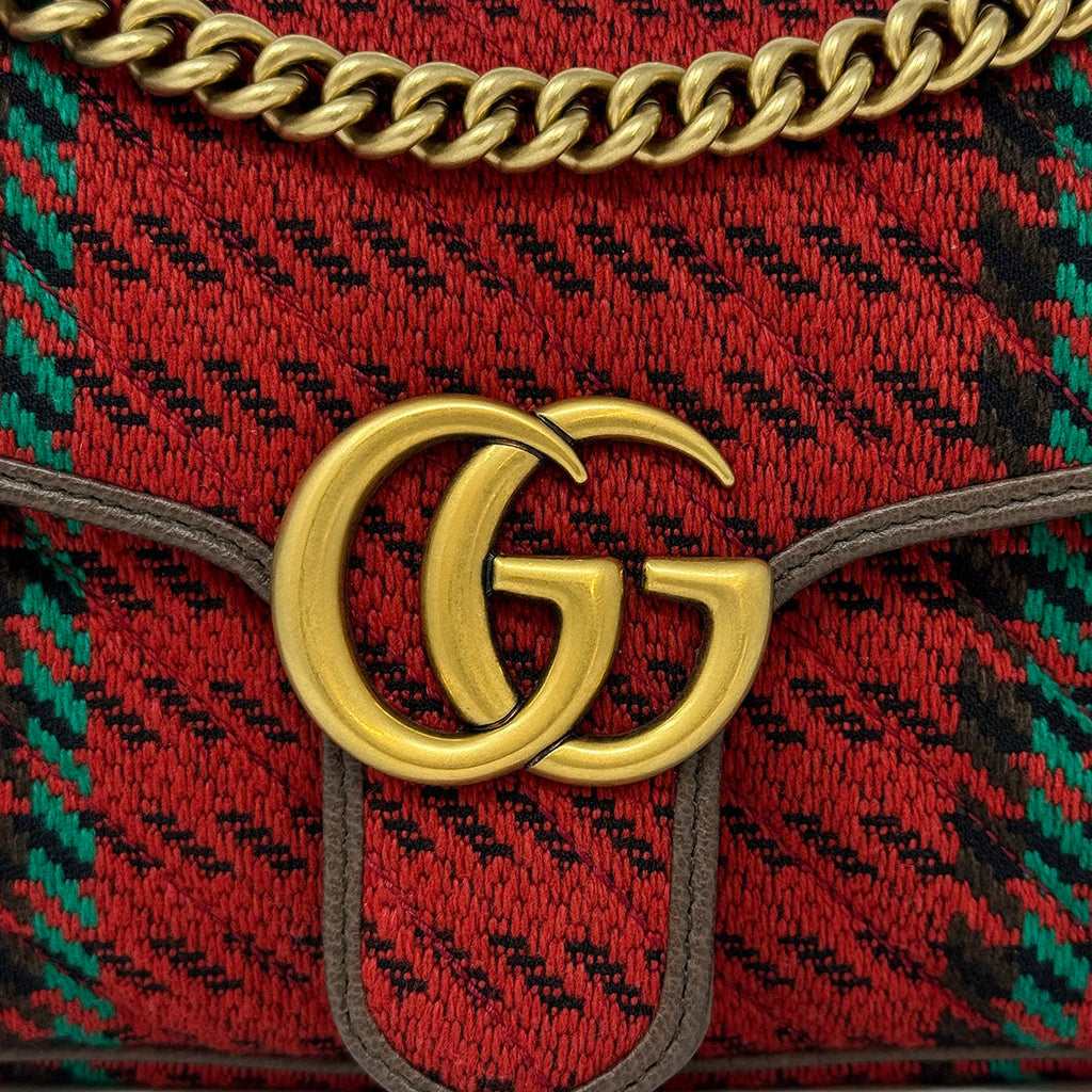 Gucci Small Houndstooth  Marmot Shoulder Bag