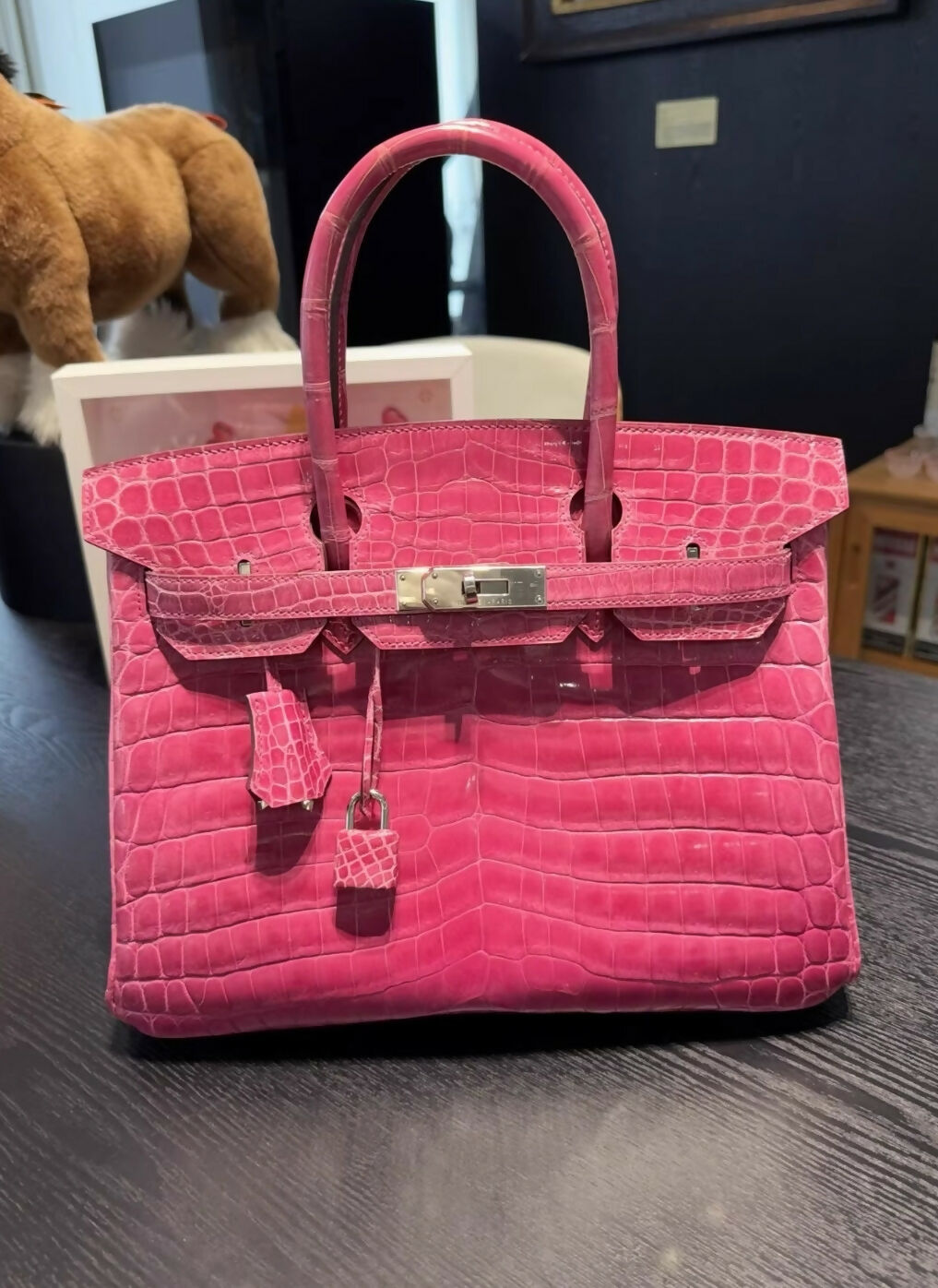 Hermes Birkin 30 Rose Scheherazade Matte Alligator Leather Palladium hardware