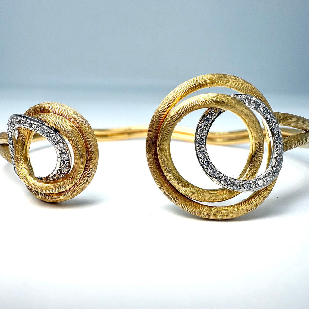Marco Bicego 18K Gold Jaipur Diamond Circle Cuff Bracelet