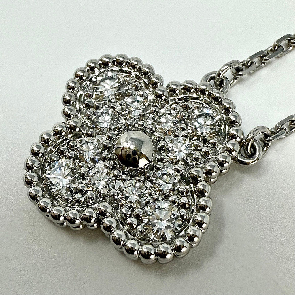 Van Cleef & Arpels Vintage Alhambra Diamond Pendant Necklace