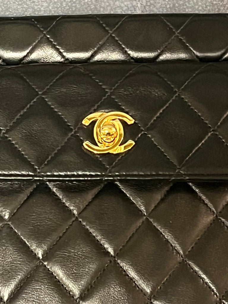 Chanel Vintage 1992 Lambskin Waist Bag with CC Medallion