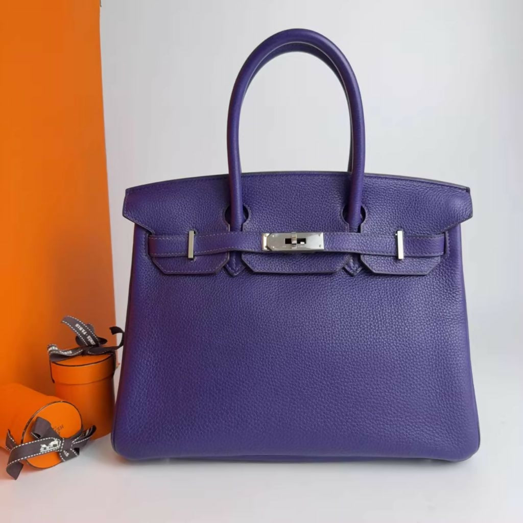 Hermès Birkin 30 Purple in Togo Leather Palladium Hardware