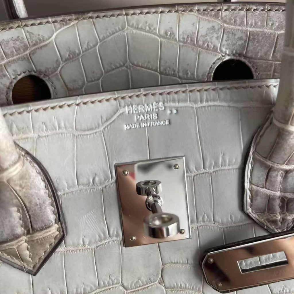 Hermes Birkin 30 Himalaya Gris Cendre Niloticus Matte Palladium Hardware