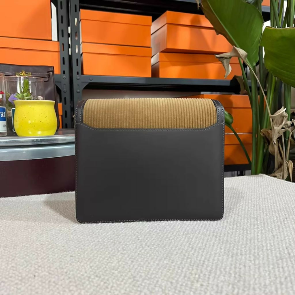 HERMES Velours Cotele Swift Sac Roulis 23 Tabac Camel Ebene