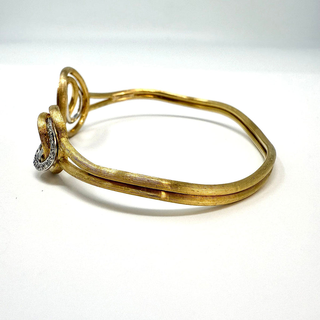 Marco Bicego 18K Gold Jaipur Diamond Circle Cuff Bracelet