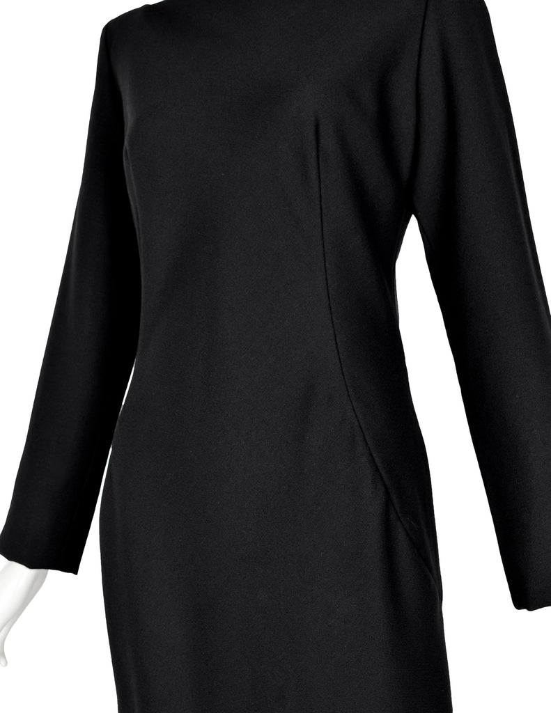 Givenchy by John Galliano Vintage AW 1996 Black Wool Crepe Dress