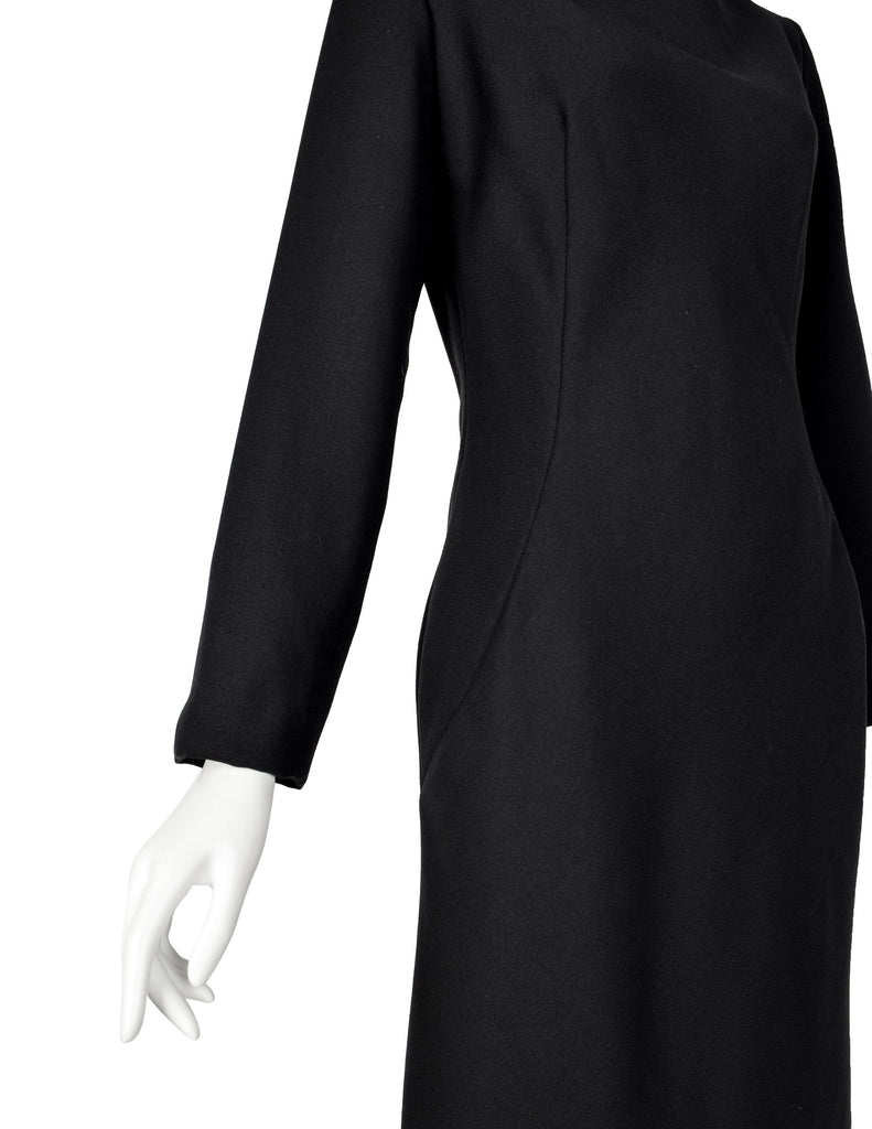 Givenchy by John Galliano Vintage AW 1996 Black Wool Crepe Dress