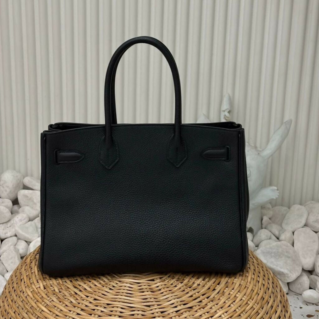 HERMES BIRKIN 30 3 IN 1/ 3 EN 1 TOGO/ SWIFT/ CANVAS BLACK GOLD HARDWARE