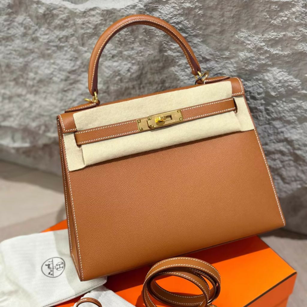 Hermès Kelly 28 Gold Epsom Leather Gold Hardware