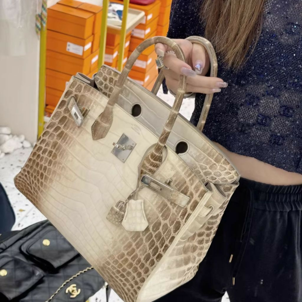 Hermès Birkin 25 Himalaya crocodile leather palladium hardware