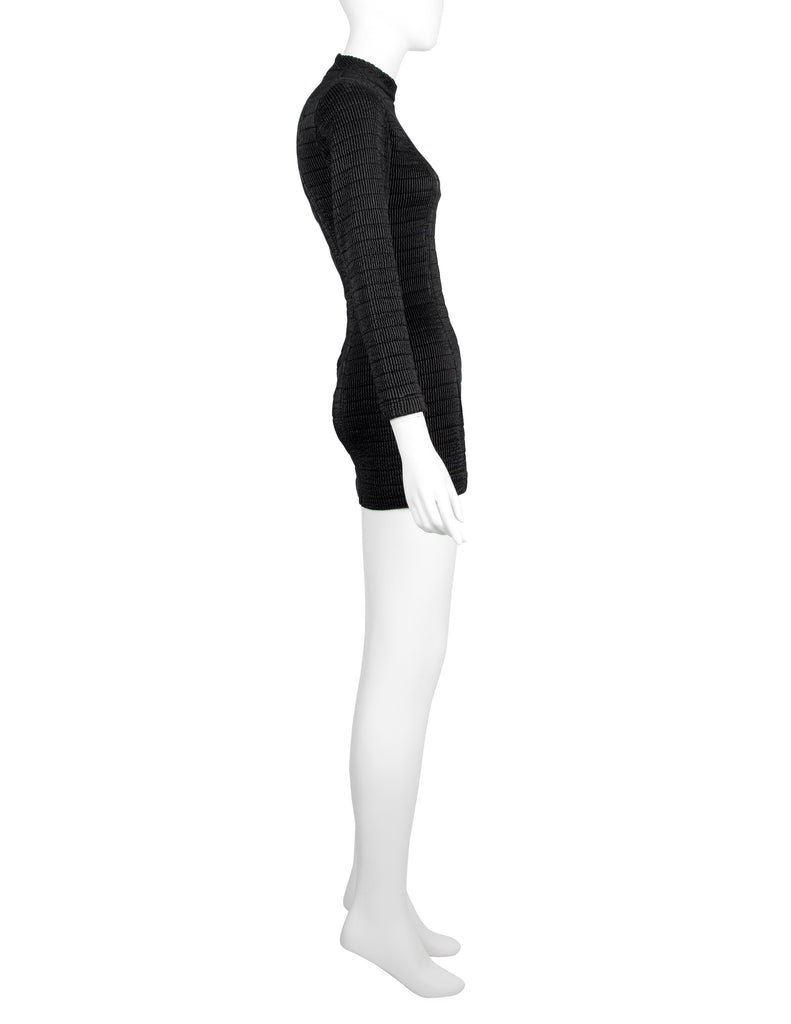 Katharine Hamnett Vintage 1990s Black Quilted Mini Dress