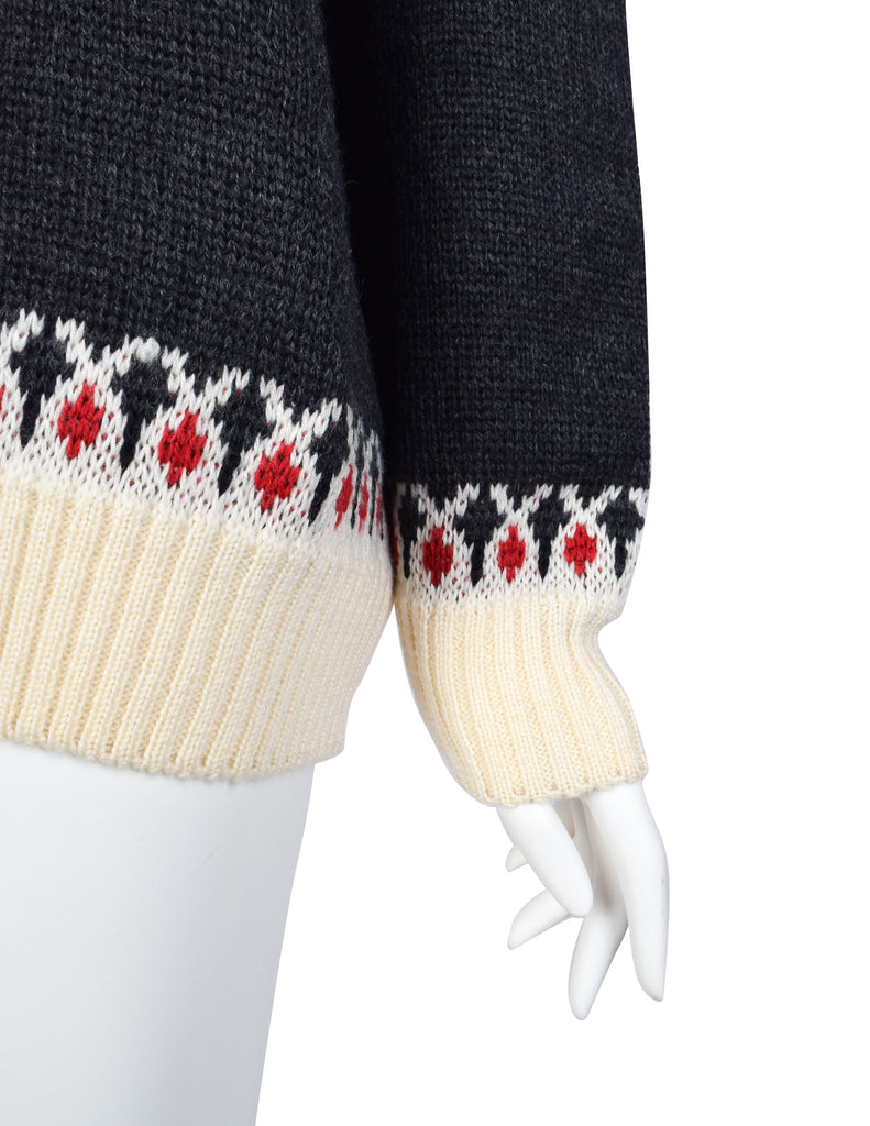 Moschino Vintage AW 1991 Incredible Men's Card Suits People Novelty Fair Isle Sweater