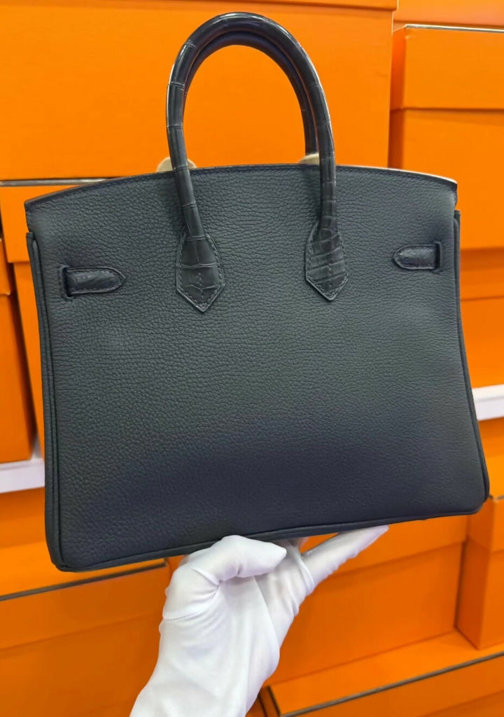 Hermès Birkin 25 touch black Crocodile/Togo Leather Gold Hardware