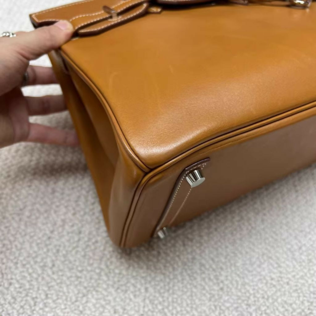 Hermès Birkin 30 Fauve Barenia Smooth Leather Palladium Hardware