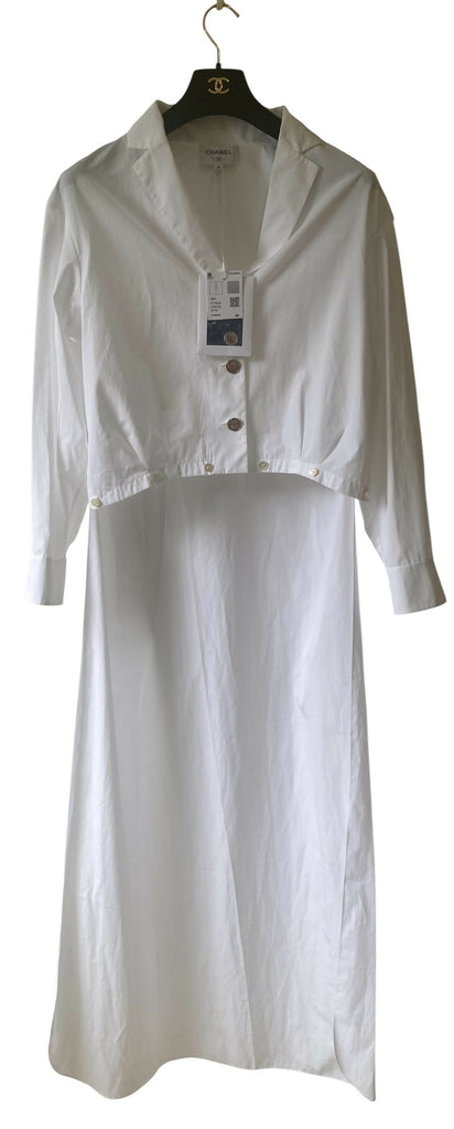 NWT Chanel 23C Monte-Carlo Runway Long Tuxedo Dress Shirt Blouse FR 40