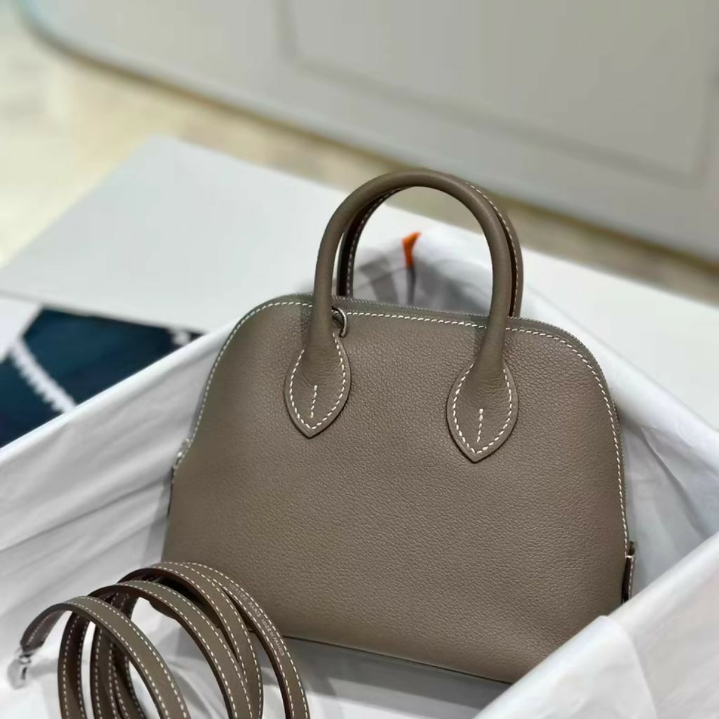 Hermès Mini Bolide 18 Etoupe gray leather Palladium hardware