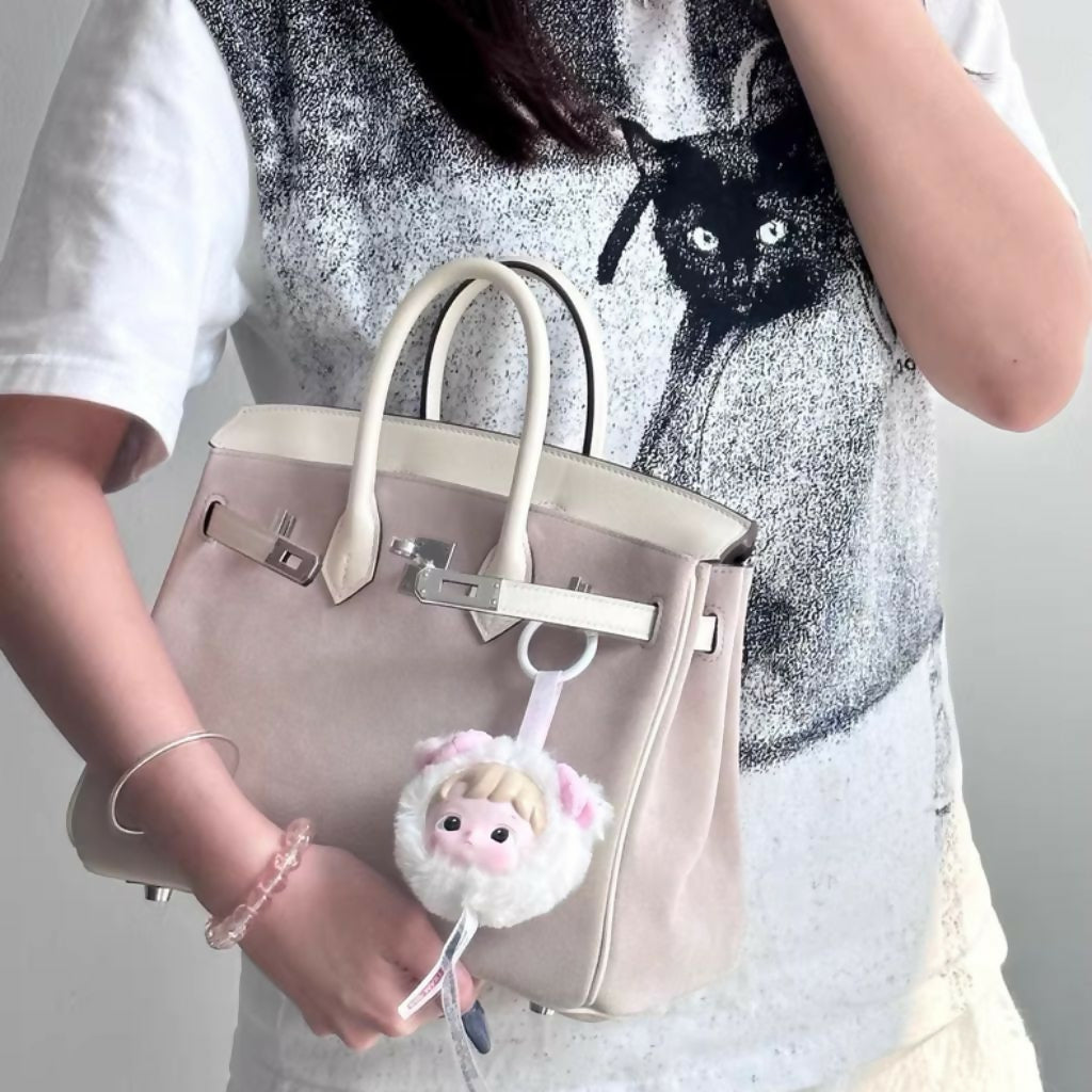 Hermes Birkin 25 Nata/Glycine Grizzly/Swift leather Palladium Hardware