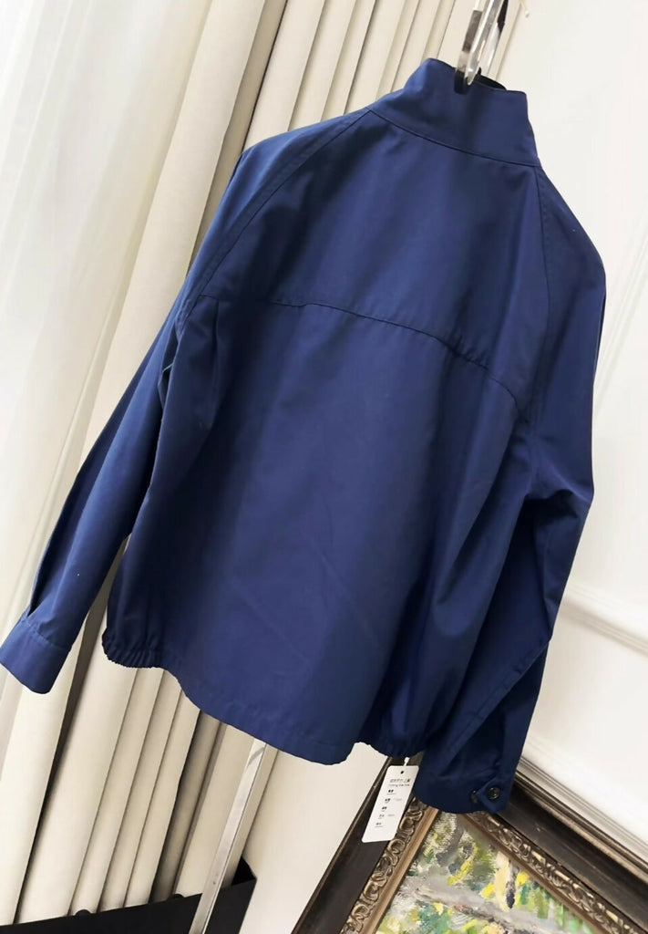 Prada dark blue & white printed logo jacket