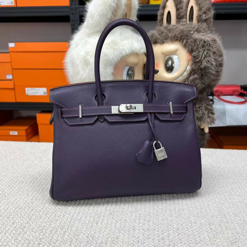 Hermès Birkin 30 Iris Togo calfskin leather palladium Hardware